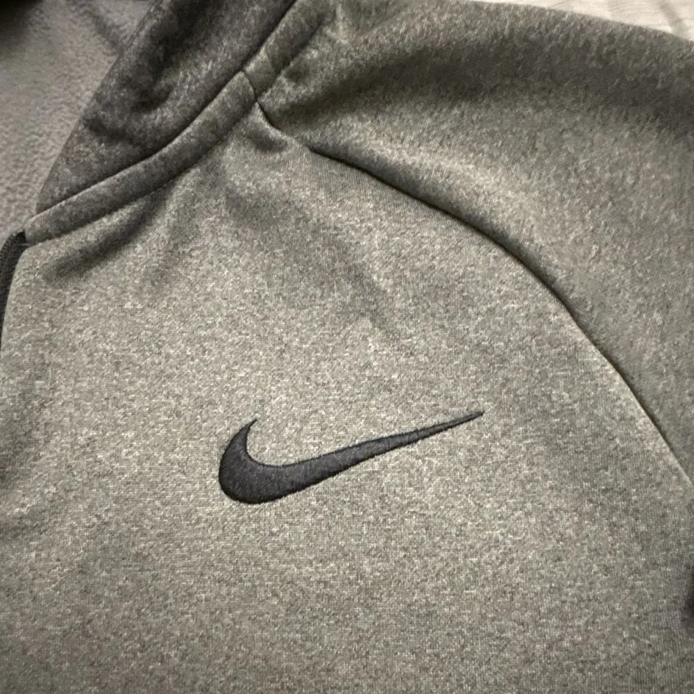Nike Dri-Fit Pullover Sweater Quarter Zip Up Men’s L Charcoal Gray Made In Egypt